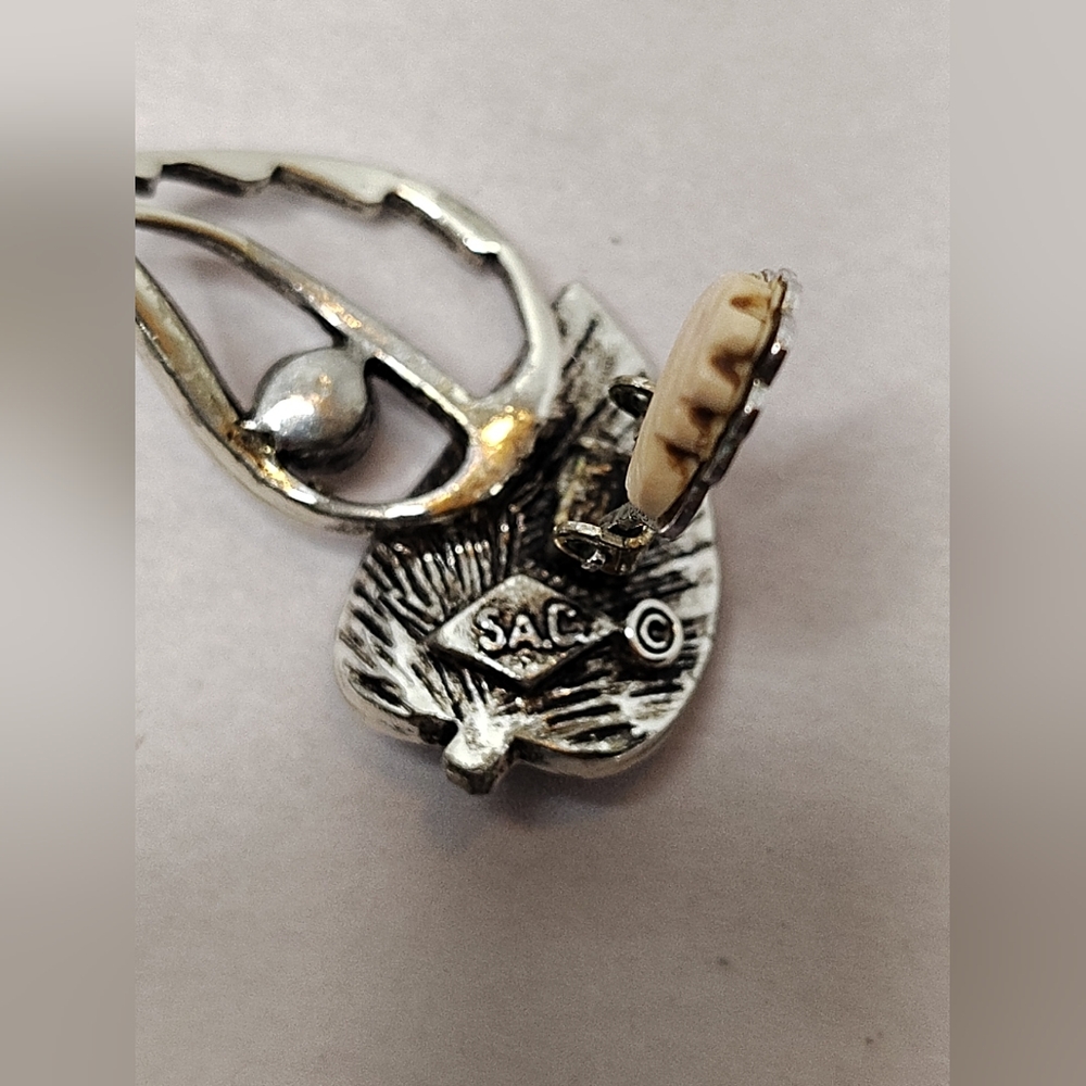Sarah Coventry Vintage Silver Tone Leaf Link Chain Bracelet & Clip On Earrings - Picture 5 of 16